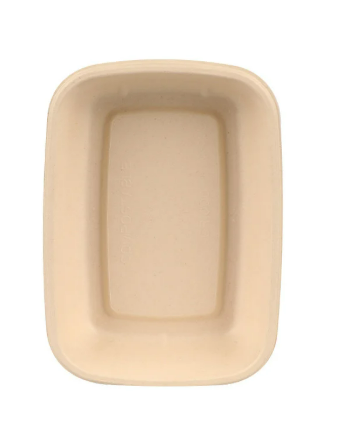 Rectangular Sugarcane Container transparent lid 850ml - Single Space ( 50 pcs)