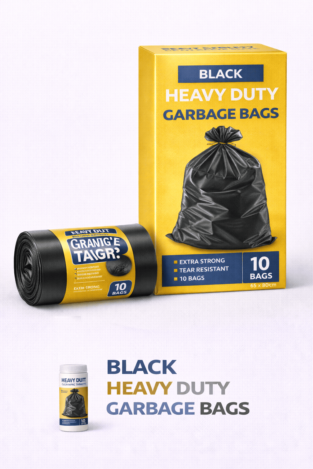 Black Heavy Duty Garbage Bags