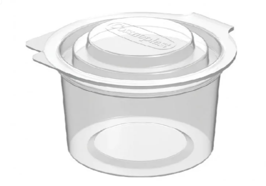Clear Plastic Round Sauce Jars with Attached Lid Assorted Sizes (50 Pcs)